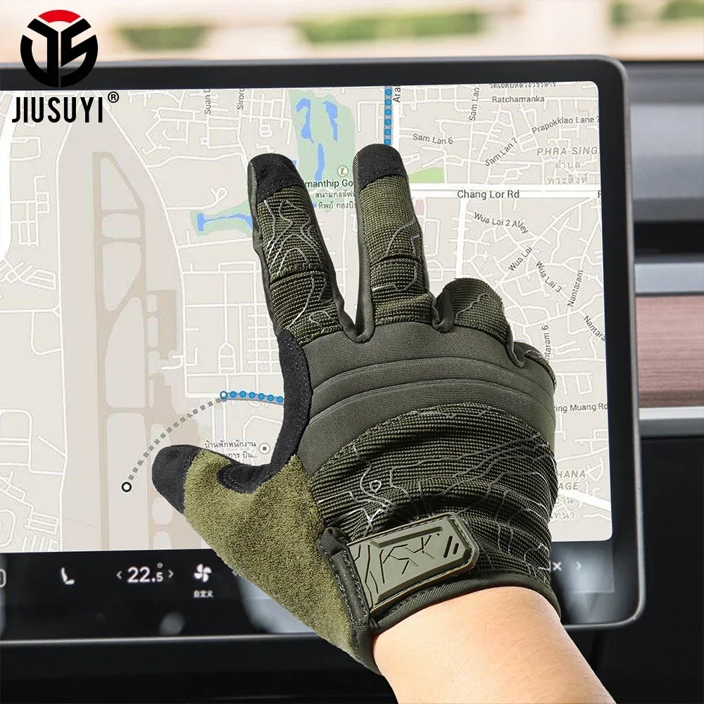 Breathable Tactical Gloves Driving Paintball Shooting Airsoft Combat Hunting Work Touch Screen Protective Full Finger Glove Men