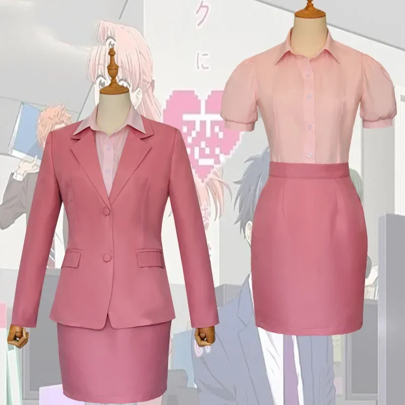 Unisex Anime Cosplay Wotakoi Love Is Hard For Otaku Momose Narumi Pink Cosplay Costumes Uniform