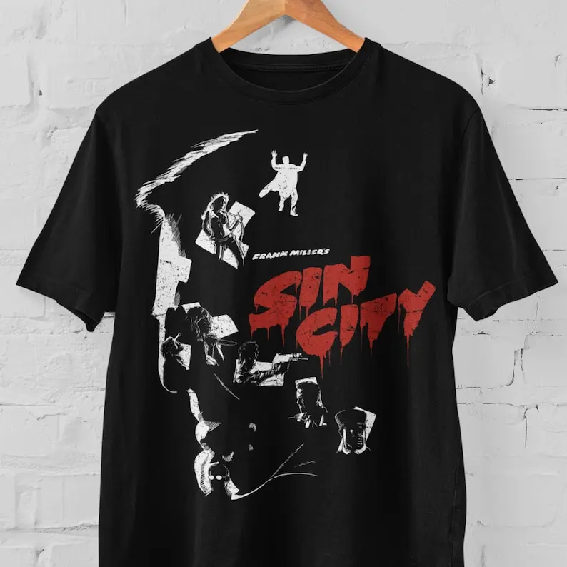 Sin City Graphic Short Sleeve T Shirt, Sin City T Shirt, Fan Gift of Graphic Novels