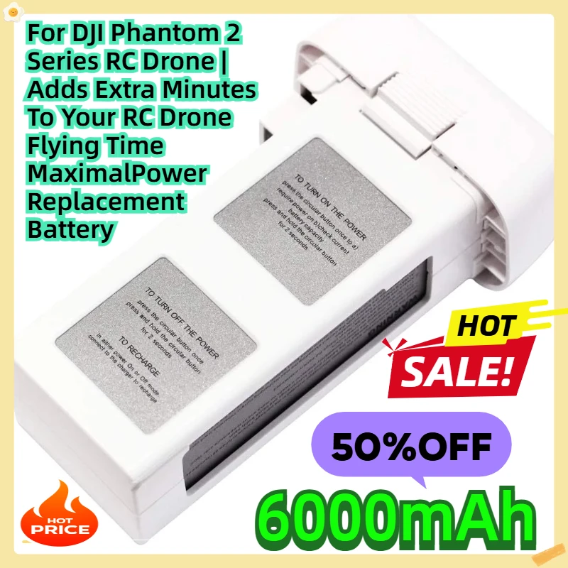 

For DJI Phantom 2 Series RC Drone | Adds Extra Minutes To Your RC Drone Flying Time MaximalPower Replacement Battery