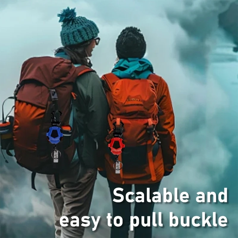 Retractable Pull Badges Holder Carabiner Keychain Outdoor Keychain Tool