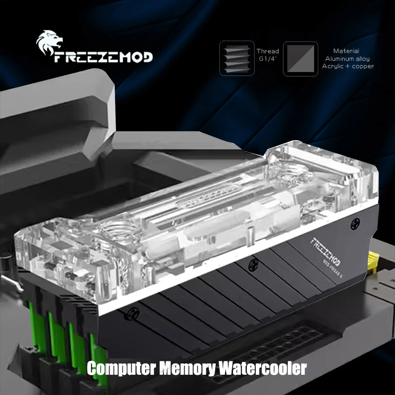 

FREEZEMOD Компьютерный водяной охладитель памяти 5 В ARGB Поддержка DDR4 DDR5 4 Памяти, RAM Armor Optional, MEO-PM0A
