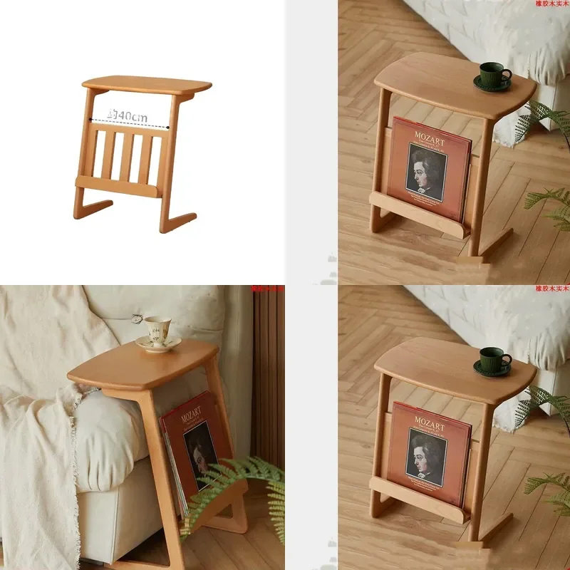 Minimalist Solid Wood Corner Side Table Small Living Room Sofa End Table Compact Coffee Stand for Apartment