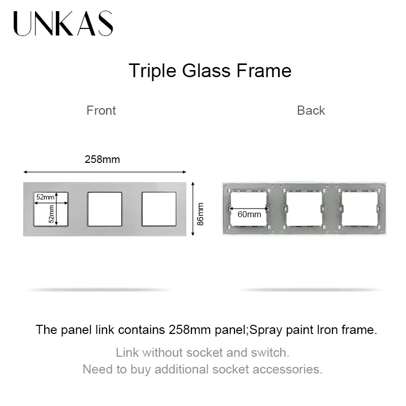UNKAS لوحة زجاجية رمادية لتقوم بها بنفسك مزيج مجاني 1 2 3 4 عصابة التبديل المخرج باهتة مروحة أضواء التلفزيون المزدوج ستارة الأقمار الصناعية Footlight #5