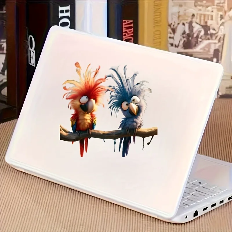 قطعة واحدة من ملصقات الببغاء الكرتونية الغريبية - مناسبة للسيارات وأجهزة الكمبيوتر المحمولة وحقائب السفر والمصدات والأسطح مثل النوافذ والطاولات #4