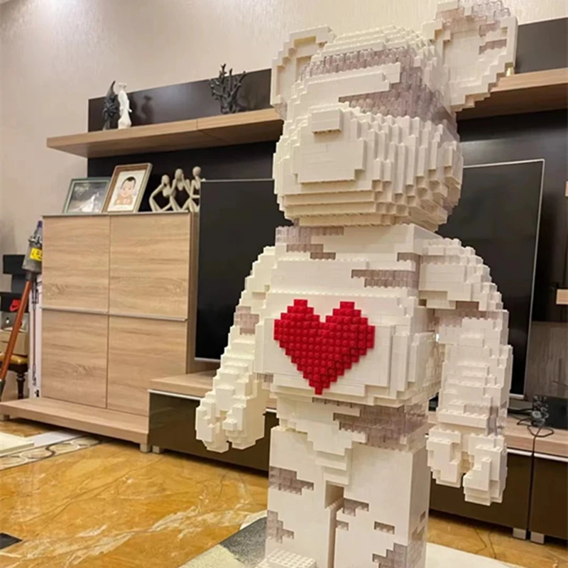 

2025new Net Red Love Violent Bear Tide Play, строительные блоки со световым украшением, игрушки для друзей, подарки для девочек