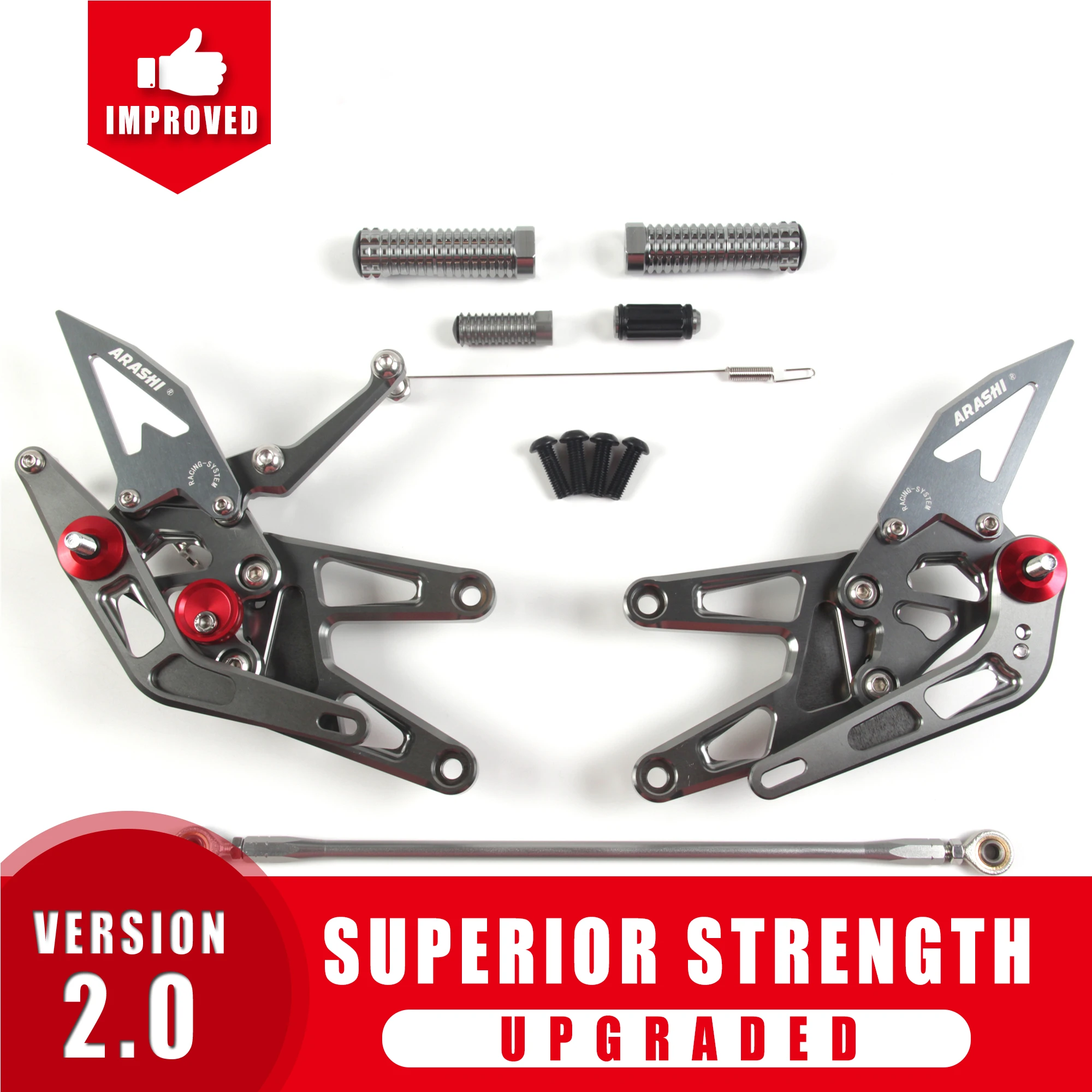 Arashi YZF-R6 CNC-verstellbare Fußstütze für Yamaha YZF R6 2003 2004 2005, Fußrasten, Fahrer-Hecksets, Fußrastenanlage, Fußstützenauflage aus Aluminium
