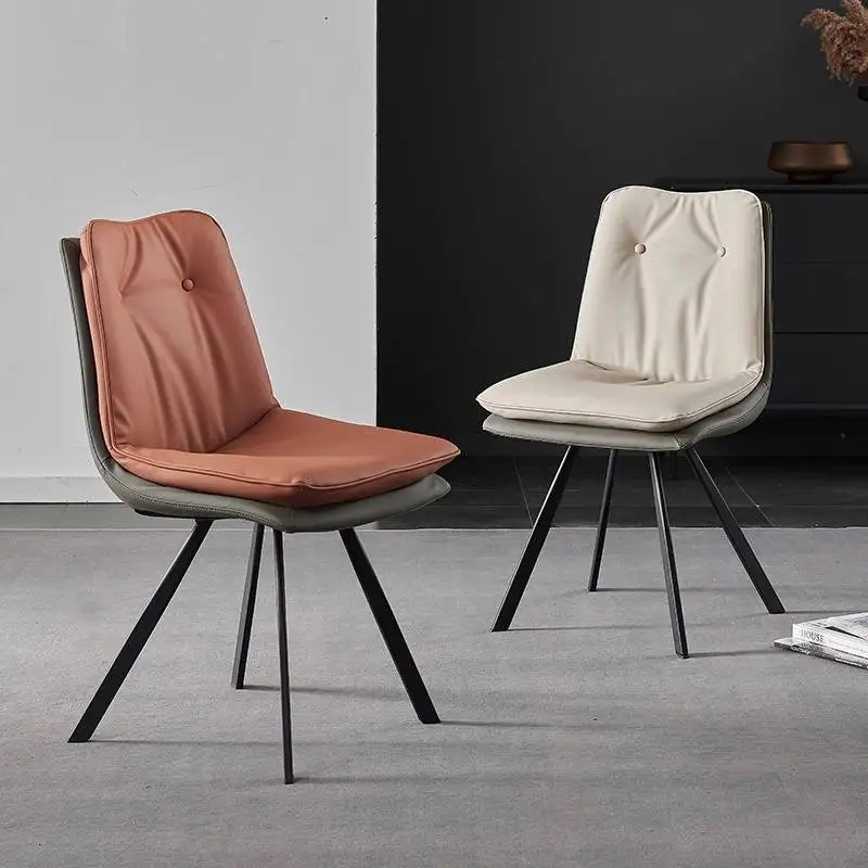 #Metal Designer Dining Chairs Backrest Classic Modern Nordic Accent Sofa Camping Events Pliable Sillas Para Comedor Furniture