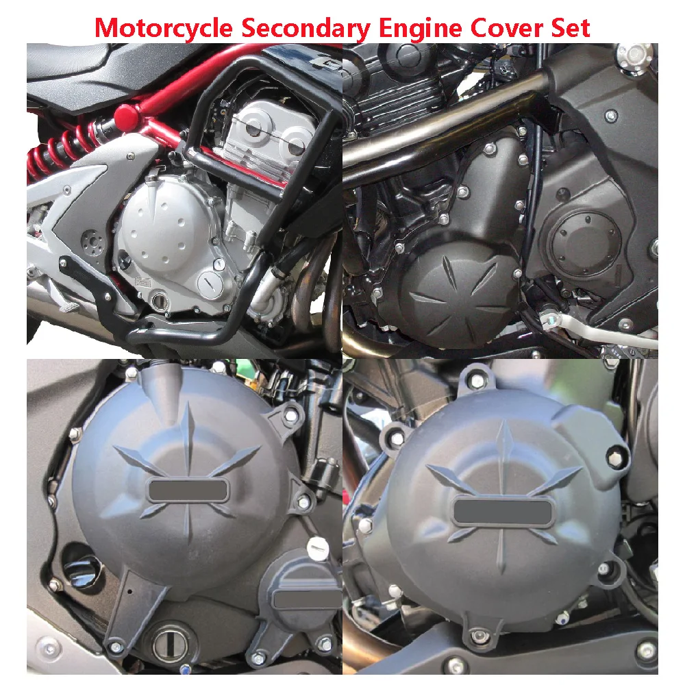 

Fits for Kawasaki Ninja 650R ER6F ER6N ER-6F ER-6N ABS 2006-2016 Motorcycle Secondary Engine Case Cover Set Protection Guards