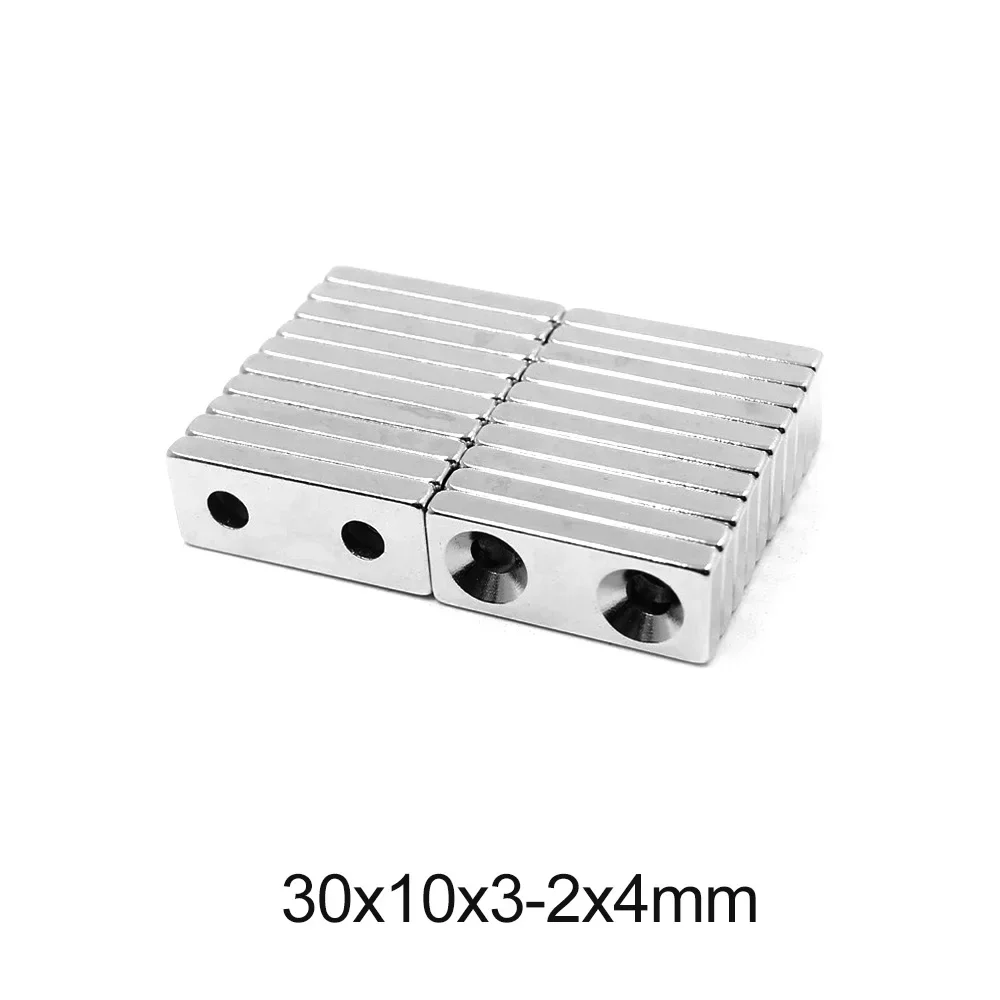 30x10x3-4 Square Magnet 30x10x3 Hole 4mm Small Sheet Magnet 30*10*3-4 For Home Refrigerators, Offices DIY  30x10x3-4mm