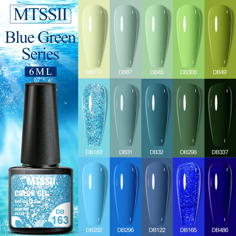 Azul Brilhante Gel Esmalte, Semi Permanente, Gellack Nail Art, Manicure Glitter, Soak Off, LED UV, Vernizes DIY