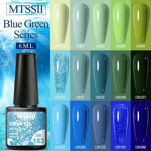 Esmalte de uñas en Gel azul brillante, barniz semipermanente para manicura artística, UV, LED, DIY