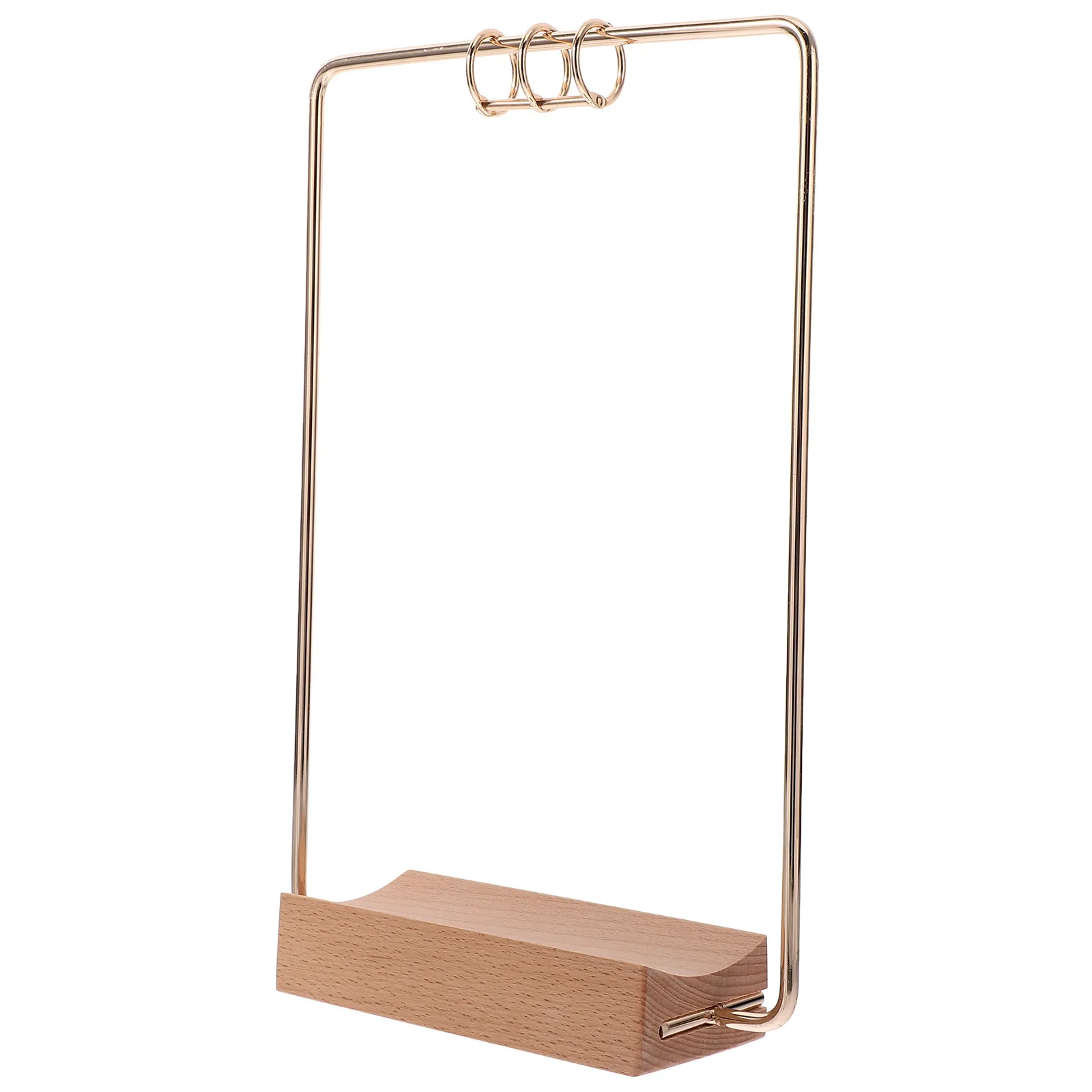 

1Set Iron Flip Calendar Display Stand for Desk Home Office Desk Calendar Holder Flip Page Support Rack Wood Stand for Display