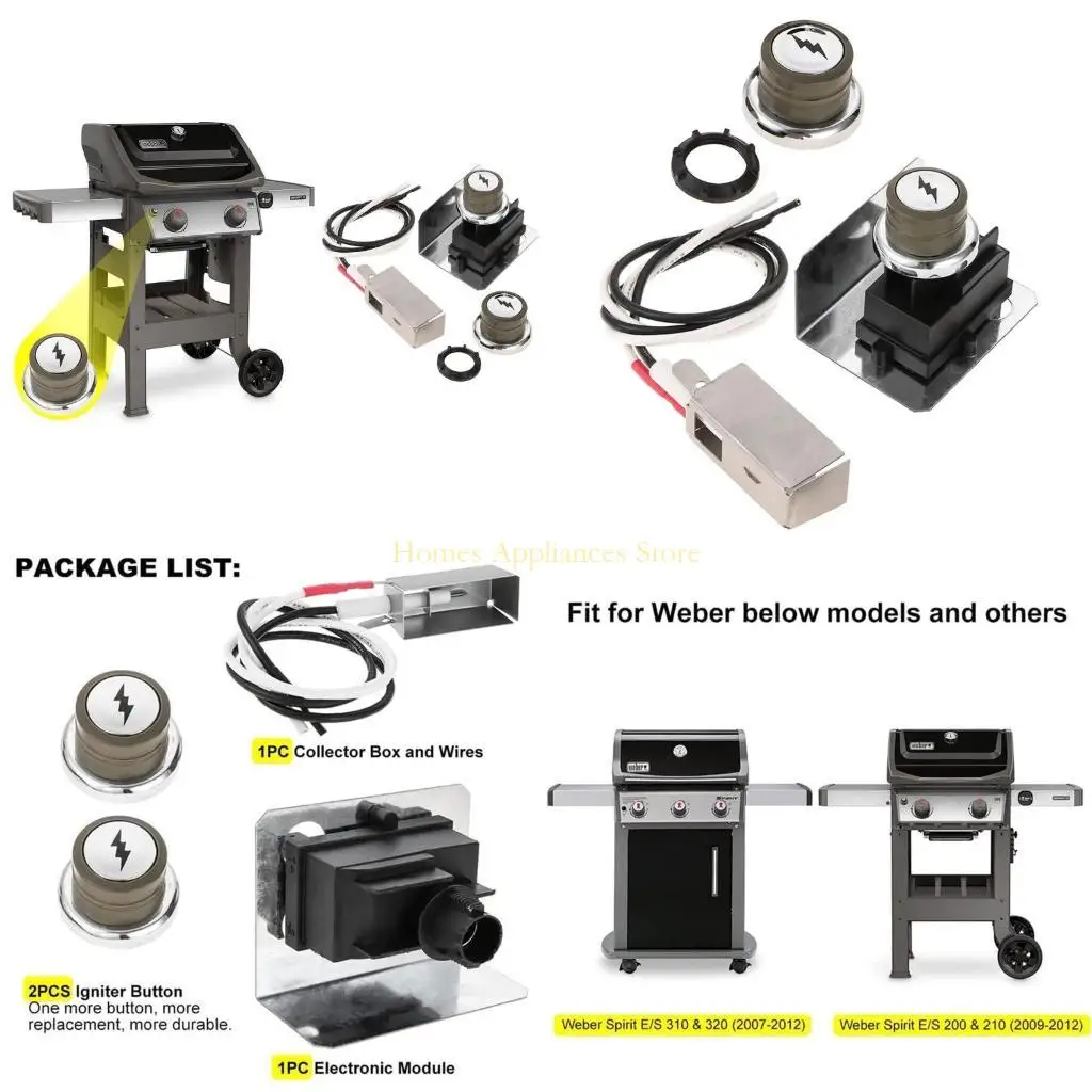 

D0AB Комплект эффективного воспламенителя Сменный комплект прикуривателя для барбекю с боковой панелью управления