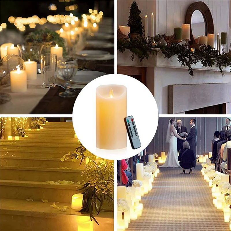 A71P 5X LED Candles, Flickering Flameless Candles, Rechargeable Candle, Real Wax Candles With Remote Control,10Cm A