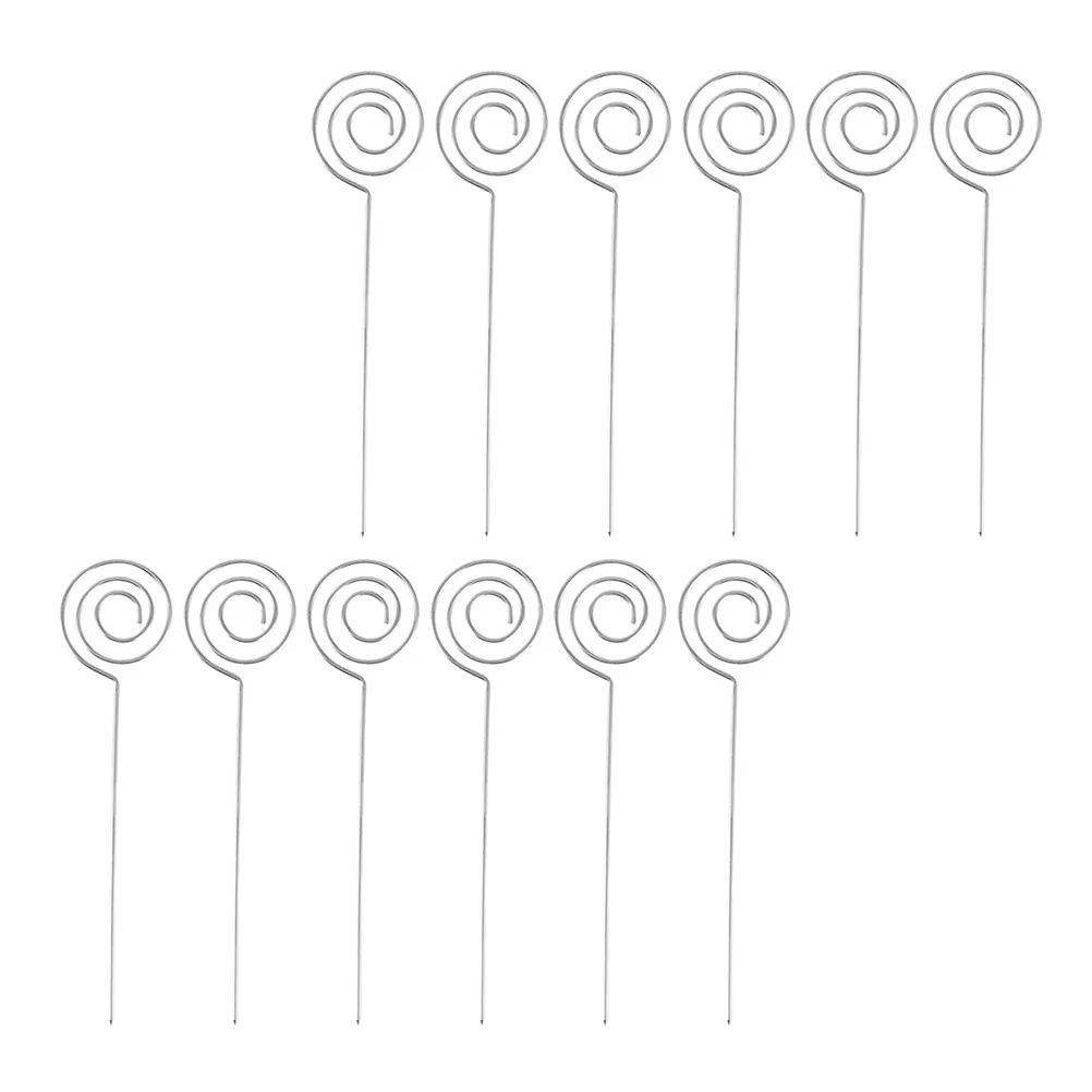 50pcs Stainless Steel Number Holder with Clip for Table Cards, Picture Signs, Event Display