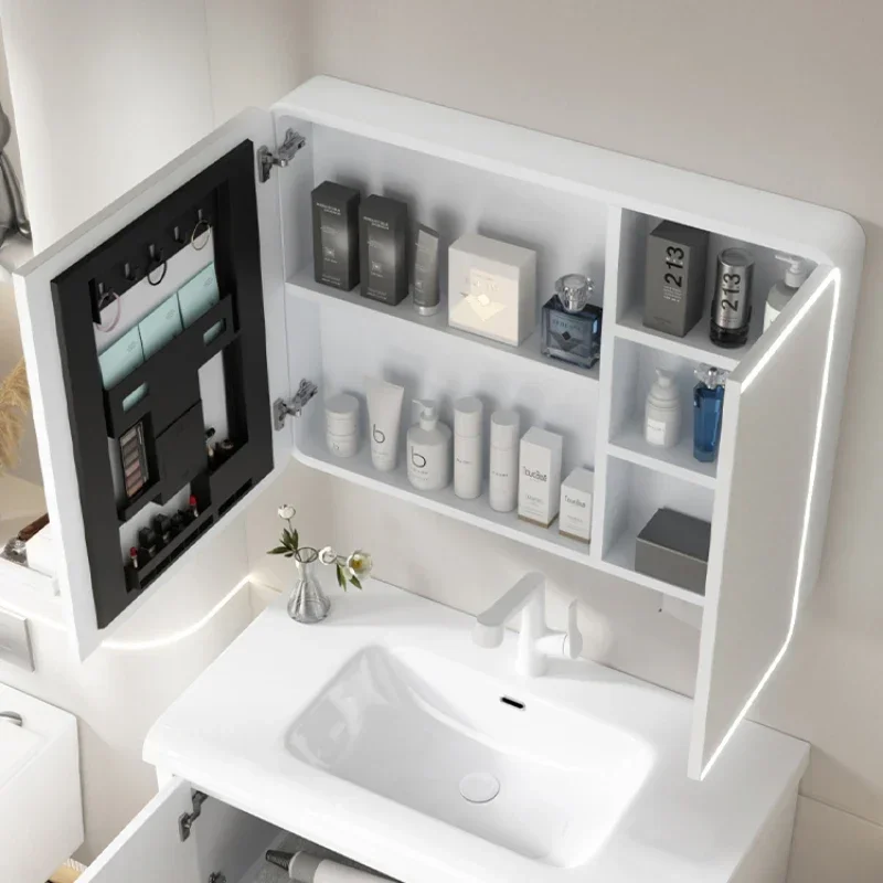 Nordic Beauty Storage Bathroom Cabinets Touch Intelligent Bathroom Cabinets Wall-mounted Home Furniture Armadi Specchi HBMC