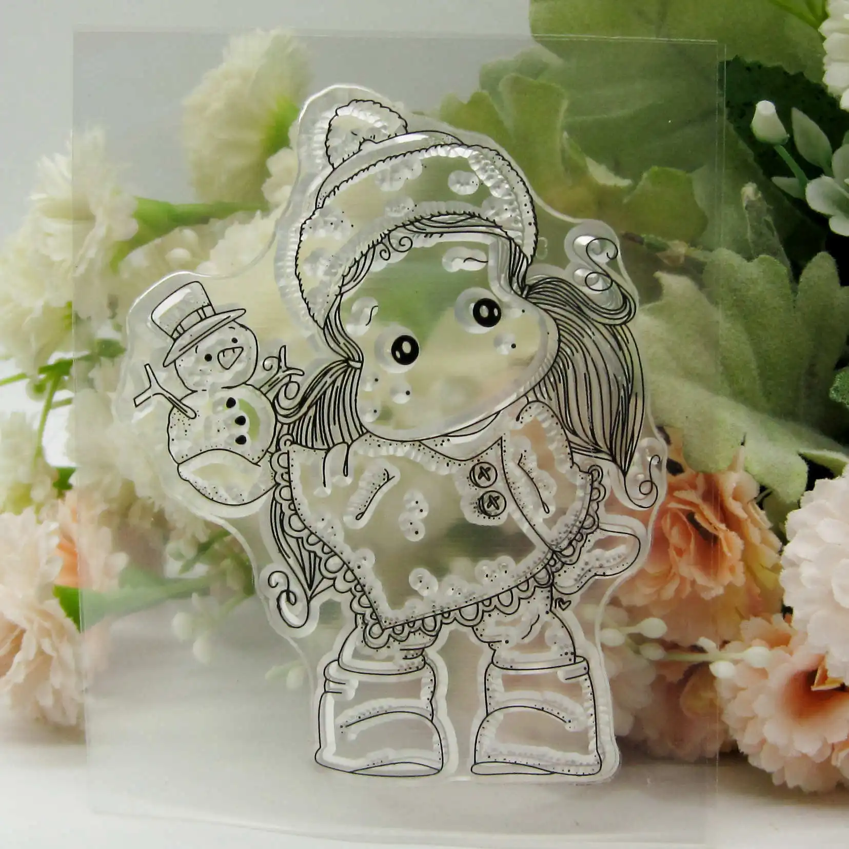 

Yulan Girl Pattern Transparent Silicone Stamp And Metal Die/Seal For DIY Scrapbooking/photo Album Decorative Clear Stamp Lace