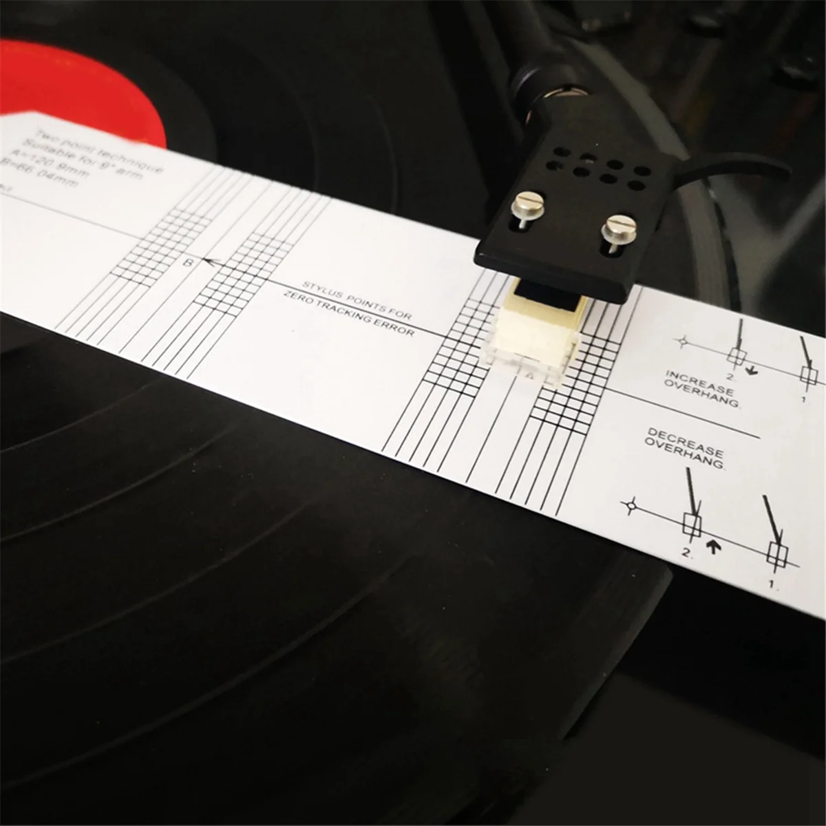 A002 Vinyl Stylus Alignment Protractor Angle Calibration Gauge Tool Phonograph Adjustment Detection Ruler