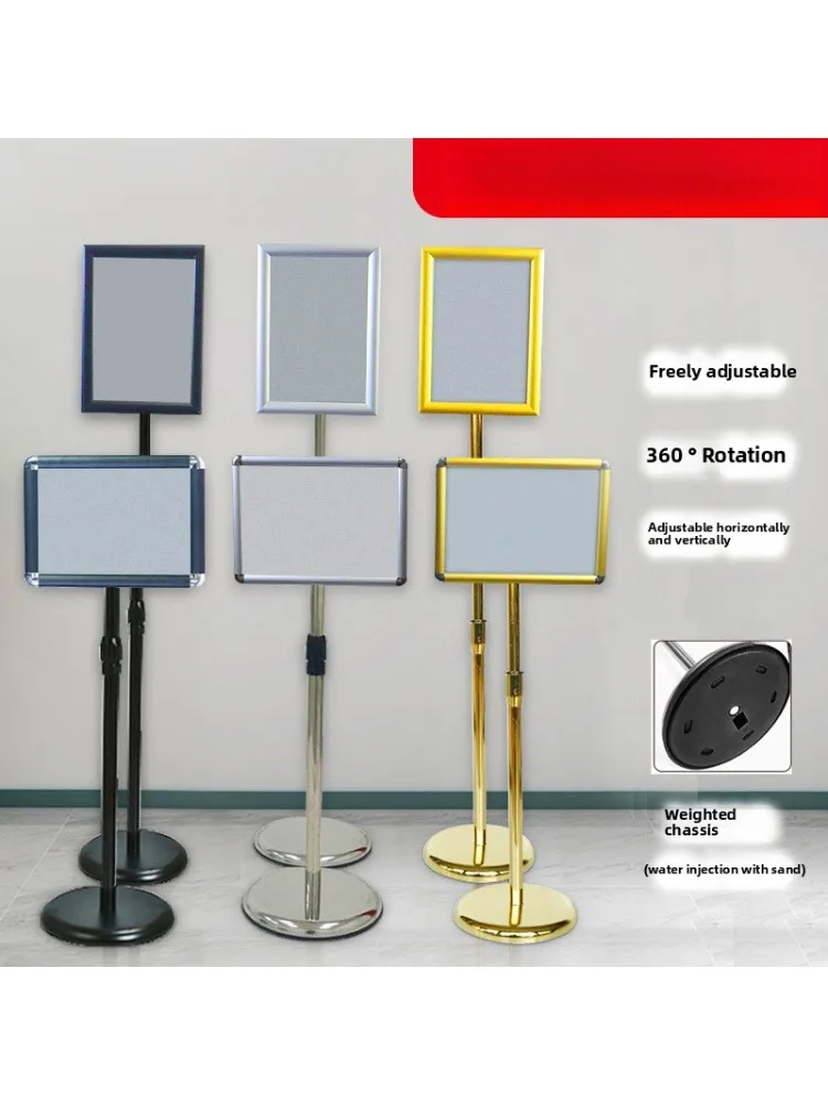 Panneau d'affichage Vertical en acier inoxydable, panneau publicitaire Vertical, signalisation d'hôtel, présentoir de panneaux d'eau sur pied