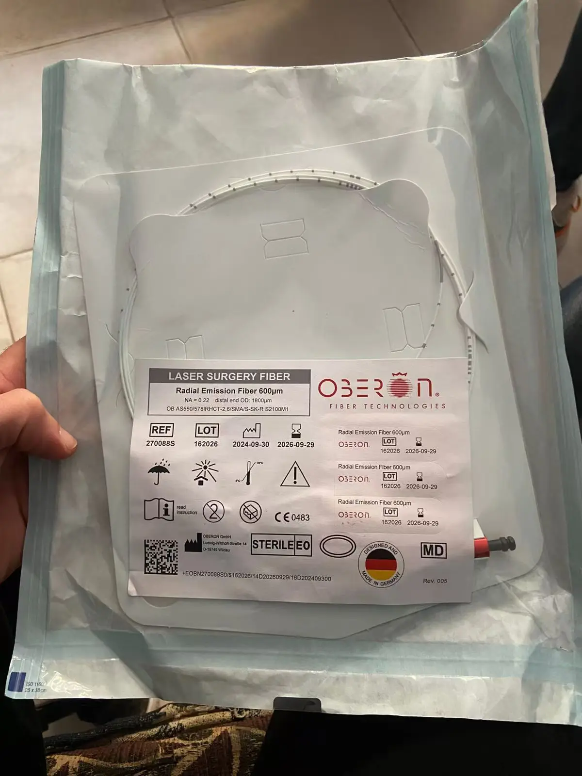 600nm Radial Fiber for PLDD EVLT and Proctology Treatment Laser Surgery Medical Use
