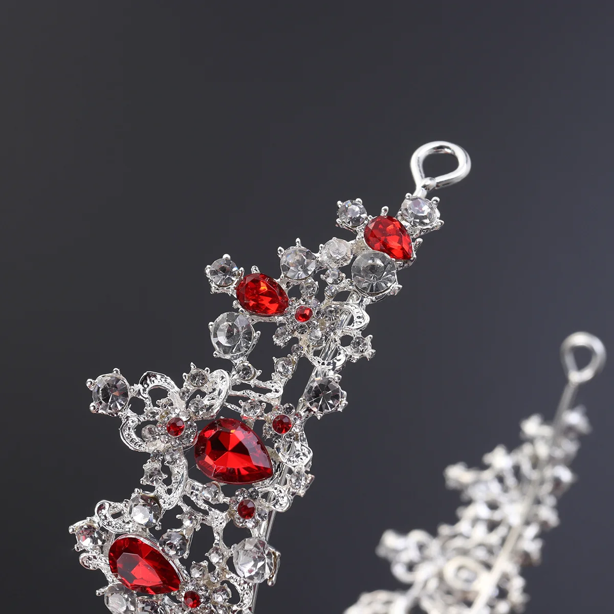 تاج الزفاف الملكي كريستال تاج الزفاف خوذة الزفاف الفضة لحفلة خطوبة العروس تاج الملكي #2