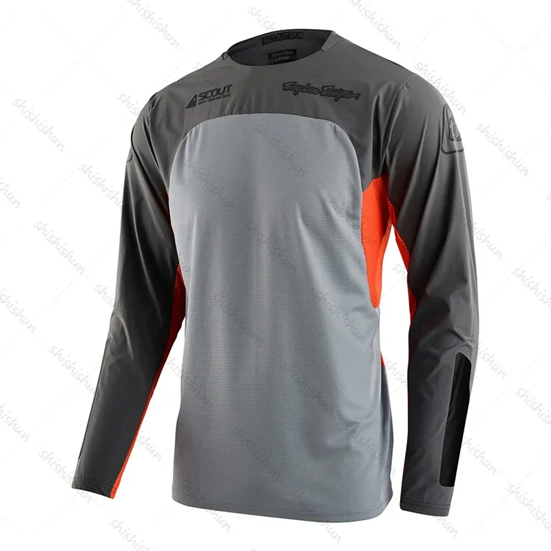 Mountain bike endurance downhill jersey MTB bicycle long-sleeved T-shirt Men's mountain bike cross-country enduro jersey