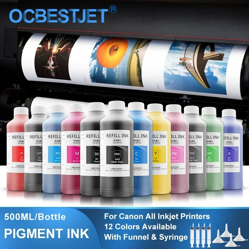 500ML Pigment Ink For Canon PFI-107 PFI-120 PFI-320 PFI-102 PFI-104 PFI-707 PFI-710 PFI-206 PFI-306 TM-200 TM-300 PF670 IPF680