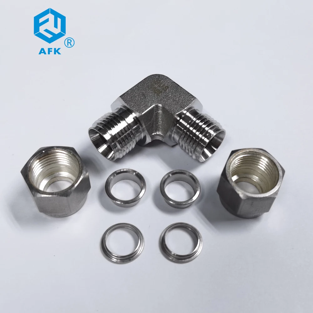 Tube fitting 6mm 8mm 10mm Double Ferrule OD Union Elbow Compress pipe fittings