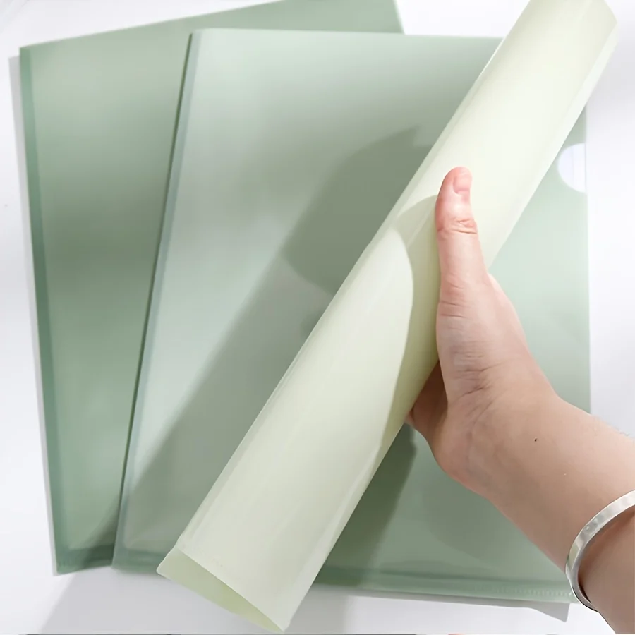 5-Pack A4 Gradient Green PP Plastic File Folders |Thick Office Organizer for Single Page Storage,Home and Office Document Holder view 4