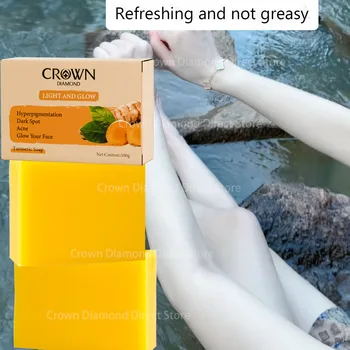 Turmeric Cleansing Soap face fade Dark spots acne marks brighten skin remove Dull Melanin whitening moisturizing handmade Soap