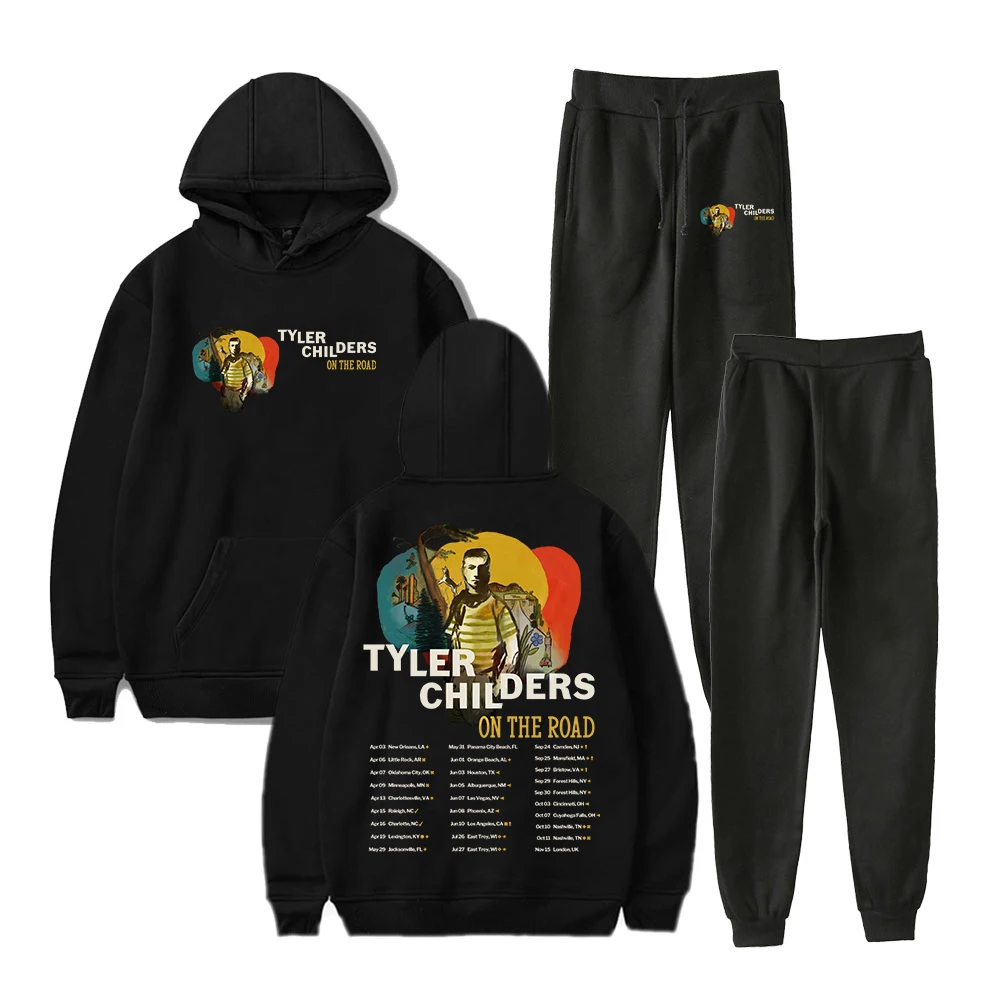 

Tyler Childers On The Road Tour Hoodie Jogger Pants Two Piece Set Sweatshirts+Sweatpants Women Men Trendy Outfit Sets