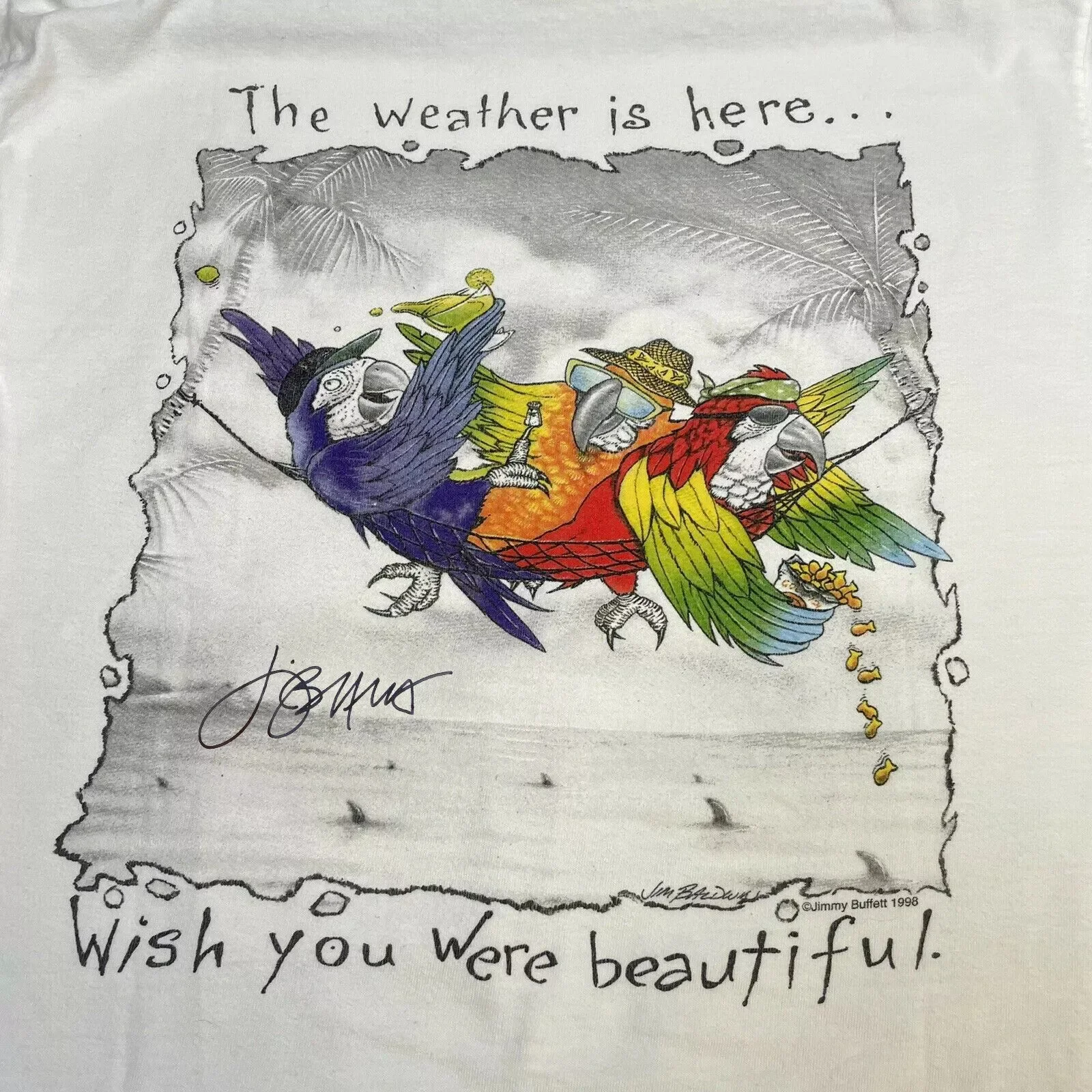 Wish You Were Beuautiful JIMMY BUFFETT T-Shirt White Men S-234XL MR64