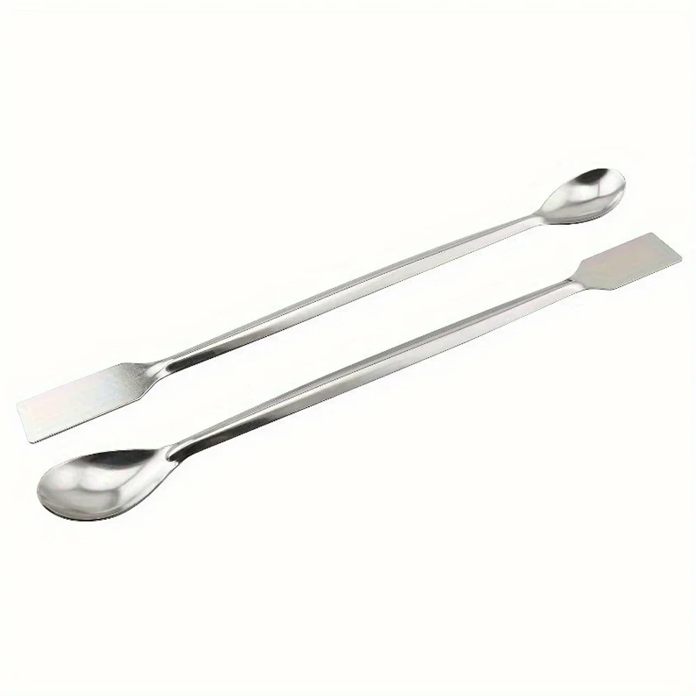Double End Reagent Stainless Steel Laboratory Medicine Sampling Spoons Whisky Shaker Mixing Stick Spatula Tool 20cm