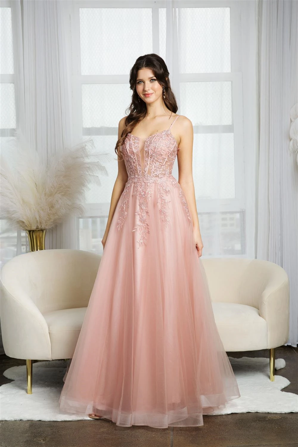 Strapless Sheer Corser vestidos de casamento com apliques de renda e Beading, A-Line Long Puffy Ball Gowns, Spaghetti Strap, noite formal