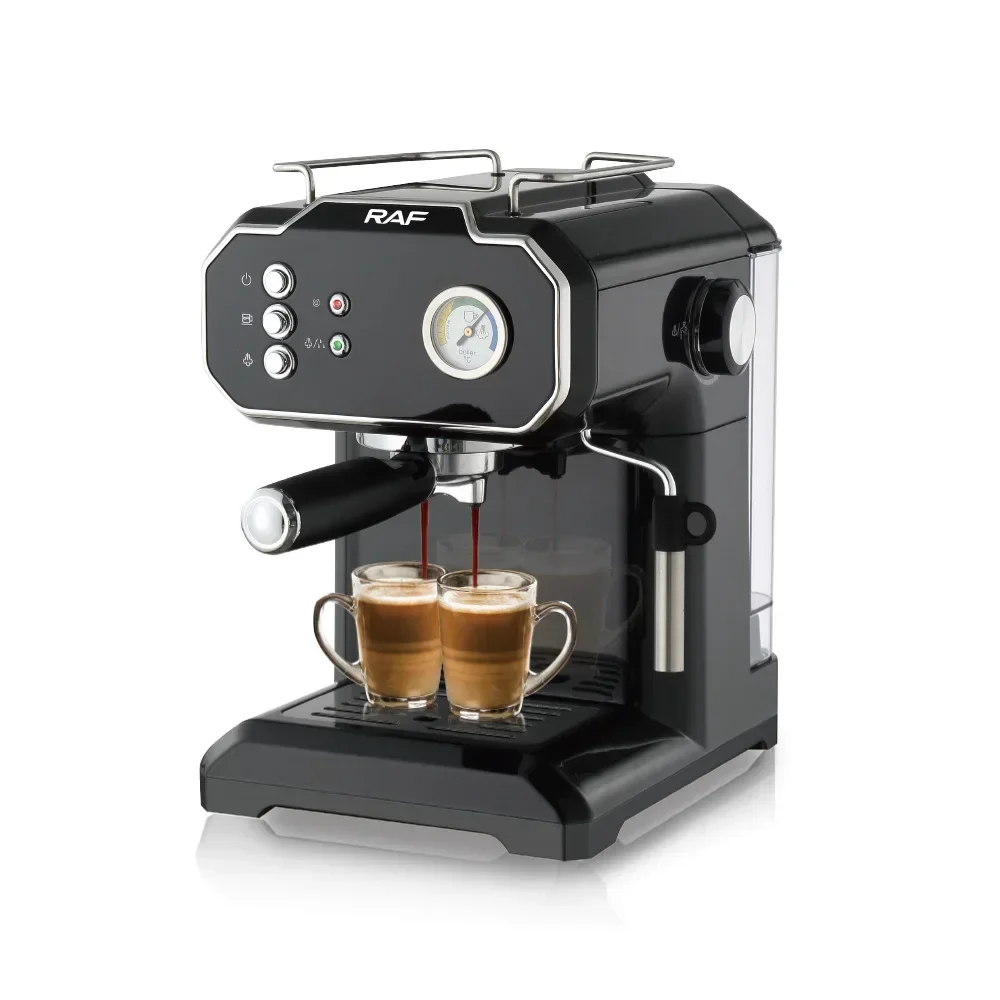 Household 220v Italian Coffee Maker Espresso Machine Household Small Semi-automatic High Pressure Steam Milk Froth