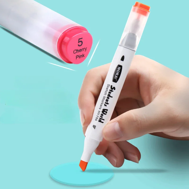 Rotulador de doble punta para estudiantes, pincel de arte, impermeable, Triangular, lavable, inodoro