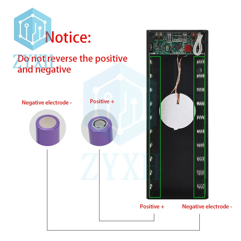 16*18650 Battery Storage Box PD QC3.0 USB Type C 10W Fast Charge Power Bank DIY Case Wireless Charging 18650 Holder