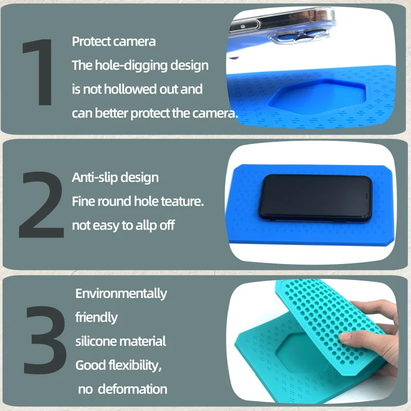 TE-715 Mobile Phone Special Film Professional Anti-slip Silicone Pad Good Flexibility Mat For Phone Camera Watch Repair