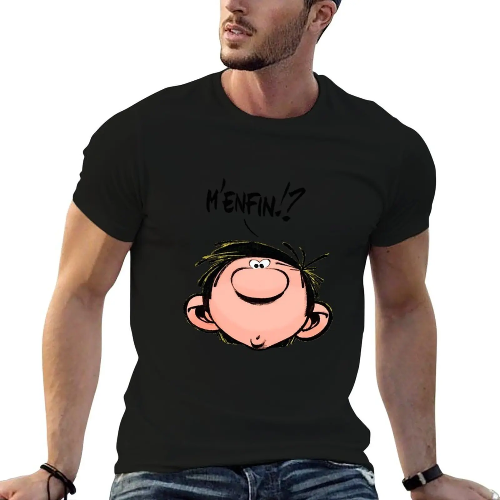 

Magazine Spirou Gaston Lagaffe Movie Cartoon Color Big Ben T-Shirt man t shirt summer men t shirt cotton 100% T-Shirt