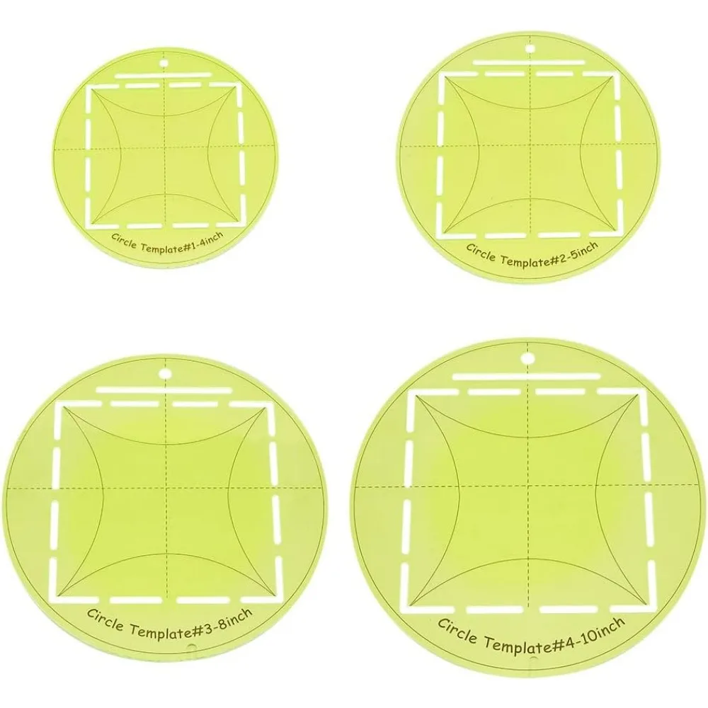 4Pcs Kreis Quilten Vorlage 4/5/8/10 Zoll Runde Acryl Kreis Lineal Runde Nähen Herrscher Set ätherisches Quilt Liefert