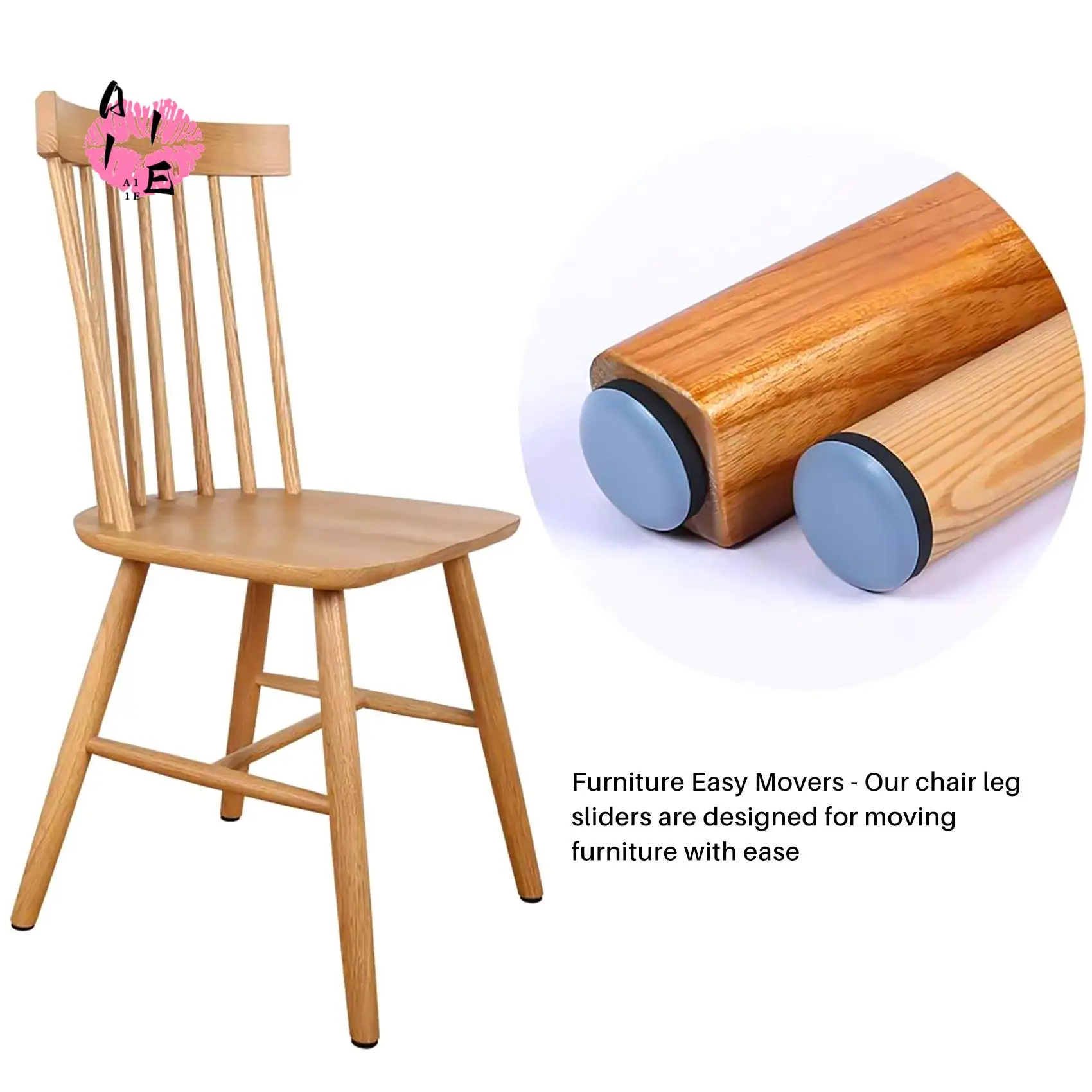 

A11E-25Mm Furniture Glides Self Adhesive Chair Leg PTFE Sliders For Furniture Easy Movers (Round)