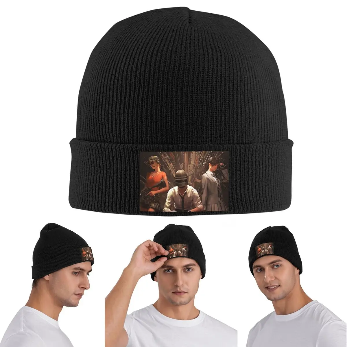 Pubg Battlegrounds لعبة الرماية الدافئة محبوك قبعة الشتاء متماسكة بونيه قبعة Skullies Beanies الهيب هوب قبعات للجنسين