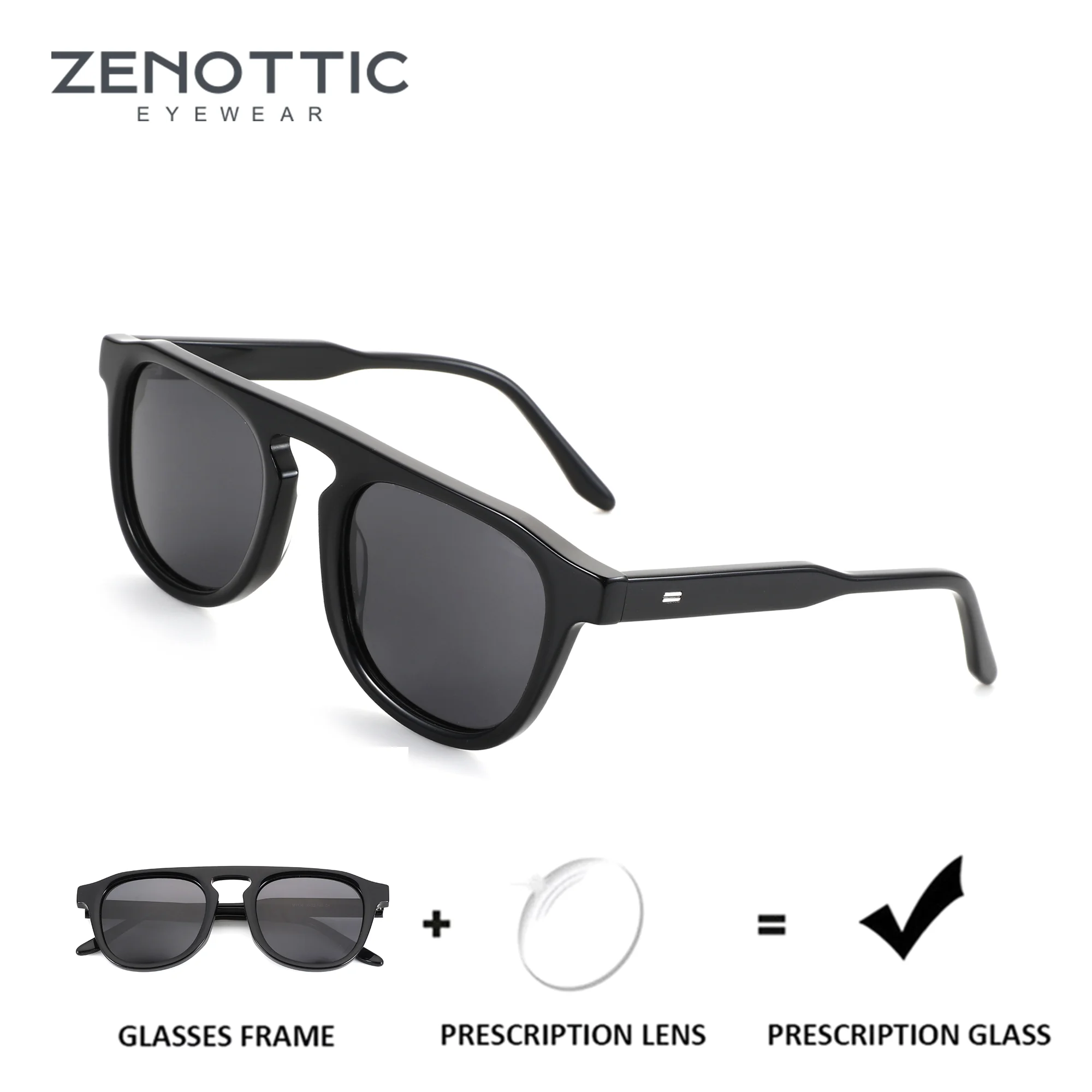 

Квадратные солнцезащитные очки ZENOTTIC из ацетата для мужчин, поляризационные прогрессивные оптические солнцезащитные очки, солнцезащитные линзы для коррекции близорукости