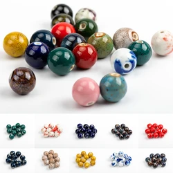 18# 10pcs Big Colorful Ceramic Beads  DIY Big Size Bead 18mm Wholesale #A126A