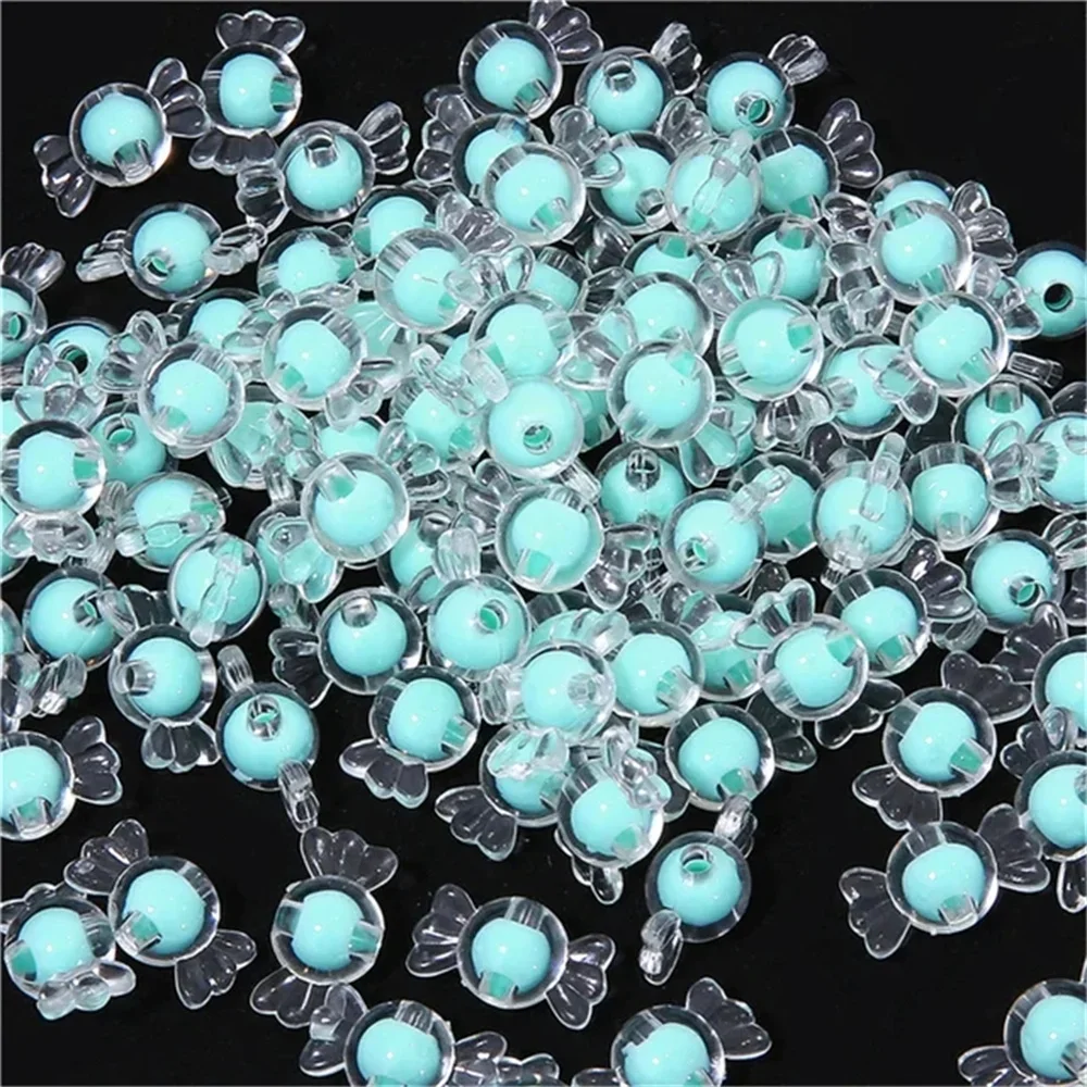 Clear Frosted Acrylic Candy Beads, bead in bead Loose Beads DIY Jewelry Accessories Handwoven Bracelet Beading Materials