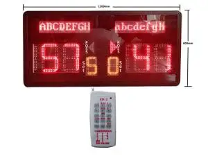 Portable 120*60cm LED Display Electronic Digital Scoreboard for  Indoor Table Tennis Badminton Volleyball Basketball Court