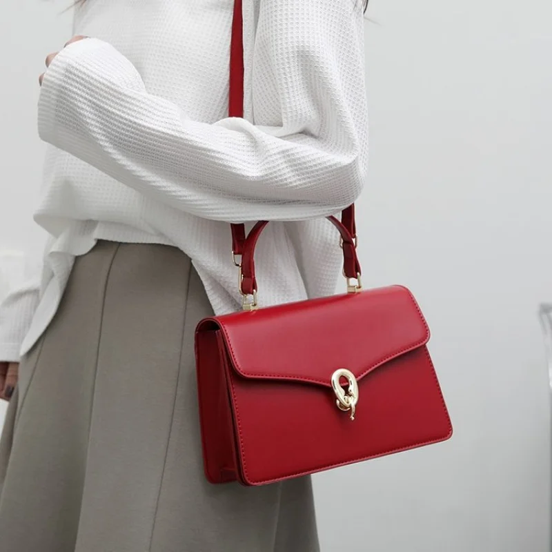 

Popular Classic Leather Women's Handbag High-End Luxury Brand Trendy Elegant Crossbody Vintage Daily Bag