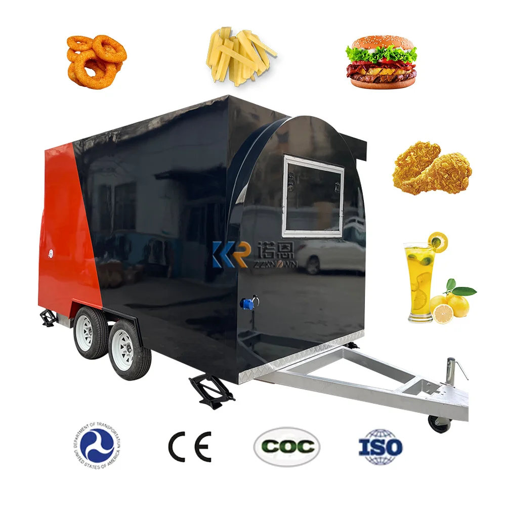 Nuovo carrello di vendita portatile Produttori di carrelli per alimenti per chioschi alimentari Rimorchio per cibo di strada con CE e DOT