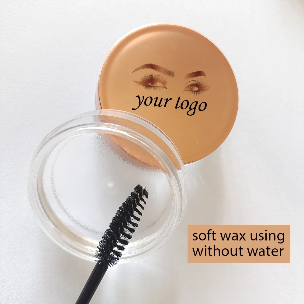 Custom Soft Shaping Eyebrow Soap Styling Gel Private Label with Brush Natural Waterpoof Brows Wax Bulk Eye Brow Makeup Tools